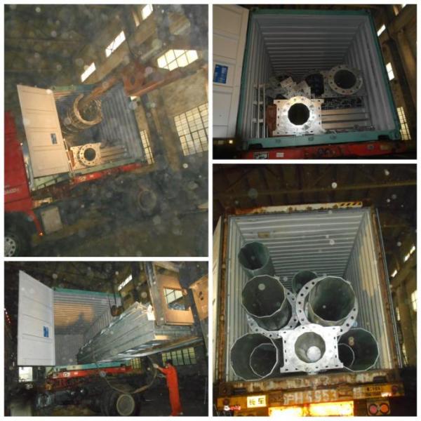 8m Hot Dip Galvanized Steel Pole , Solar Street Light Poles With Q235 Material 2