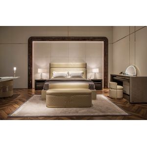 Modern Luxury Simple Design Leather Upholstery King Size Bed