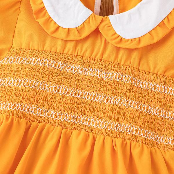 Girls Short Sleeve Dress Solid Color Children's Dress Clothing