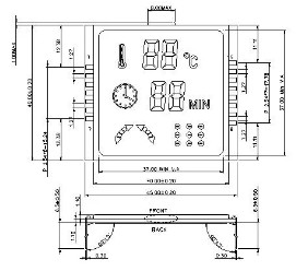 15 Pin Connector LCD Display Segment Electric Scooter LCD Display 40*45mm