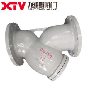 Cast Iron Flanged Y-Type Basket Strainer Filter in Silver Stainless Steel