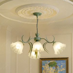 French Rustic Glass Chandelier Nordic Modern Dining Room Lights