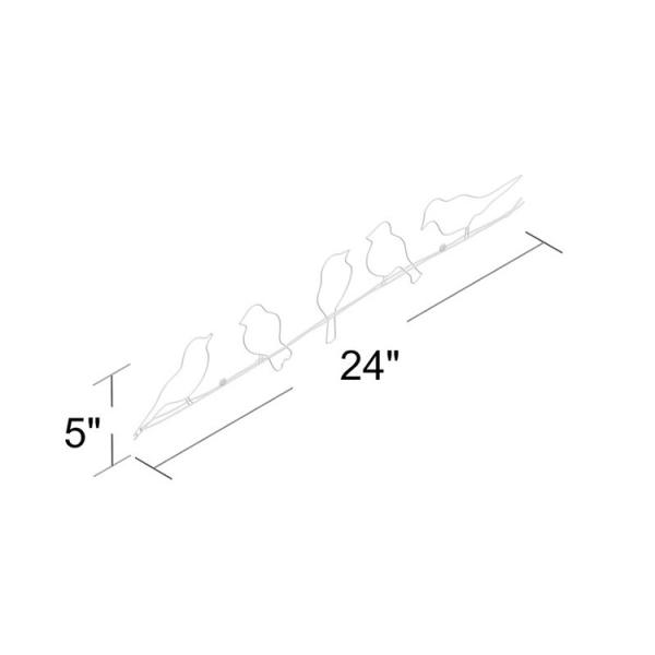 Modern Metal Indoor Decoration Unique Wire Birds Wall Hanging Arts Crafts