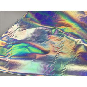 Quality 0.1mm Silver Dream Color Garment Leather Fabric PU Coated For Wadded Jacket for sale