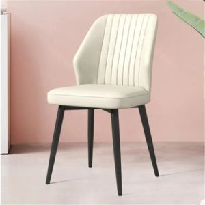Modern PU Velvet Dining Chair with Metal Legs 46x46x82cm