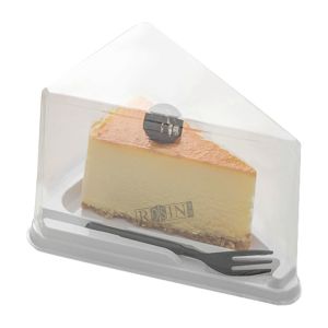 Customizable Plastic Bakery Packaging Triangle Cake Box Transparent With Lid