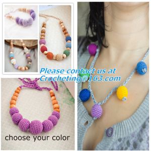 Rainbow Crochet necklace, cotton Nursing necklace Fashion Accessory, crochet,
