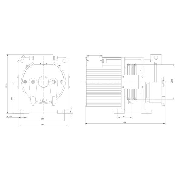 Compact Structure Gearless Traction Elevator Motor Dish Brake For Home / Villa Elevator