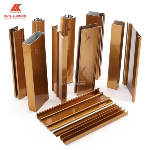 Buy Gold Electrophoresis Extruded Aluminum Profiles T3 PVDF Finish at wholesale prices