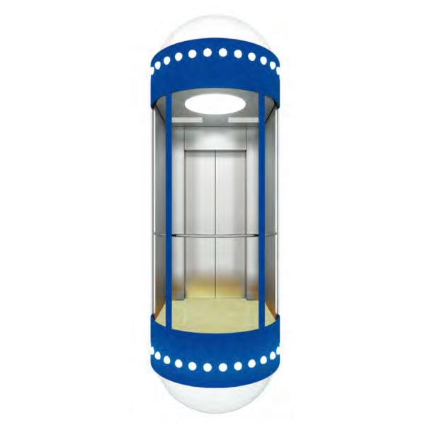 1600kg Sightseeing Panoramic Elevator With Deceleration Device