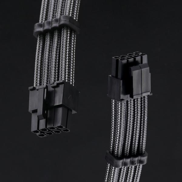 18 AWG 30CM 90 degree 360 degree sleeved braided nylon electric custom male to female extension cord ash Support customization