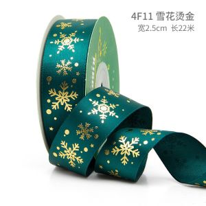 2cm 2.5cm Christmas Printed Ribbons ISO14001 Personalised Xmas Ribbon