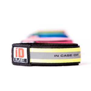 Quality Personalized embroidered woven nylon fabric ID bracelet with reflective stripe for sale