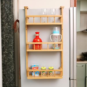 4 tier bamboo fridge storage rack