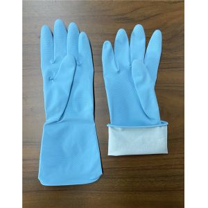 Quality M 75g Spray Flocklined Kitchen Rubber Gloves For Cleaning Bathroom for sale