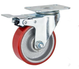 Buy 4 Inch Locking Wheels Pu Wheels Castors With Brakes at wholesale prices