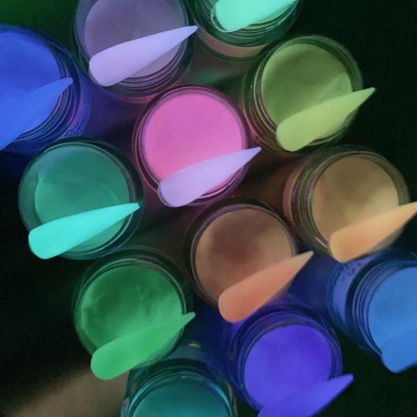Private Label Glow in the Dark Luminous Dipping Powder Non Toxic Glow in the Dark Acrylic Powder