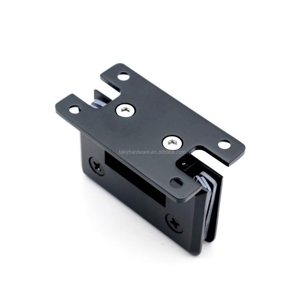Stainless Steel 201 90 Degree Wall to Glass 10mm Shower Glass Door Hinge Set Black
