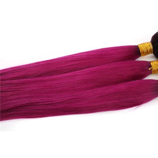 Double Drawn Purpled Color Straight Hair Unproduced Virgin Brazilian Hair Bundles