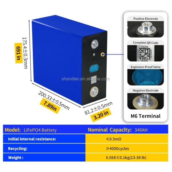 3.2V 230Ah Lithium Iron Phosphate Battery 6000 Times For Home