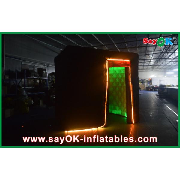 Small Photo Booth Black Photobooth Inflatable Advertising Tent Lead Free Durable