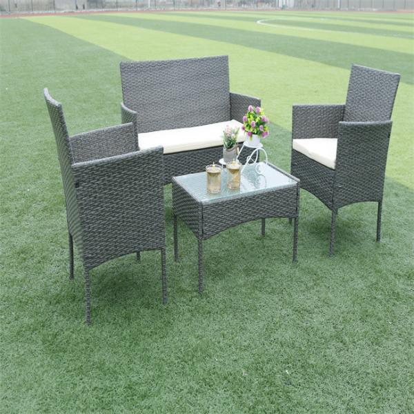 Garden Wicker Table And Chairs Plastic Wicker Sofa Set Rattan Patio Leisure Furniture