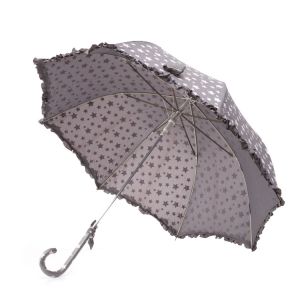 Ladies Sunproof Straight Handle Umbrella Lace Flowers Pagoda Shaped