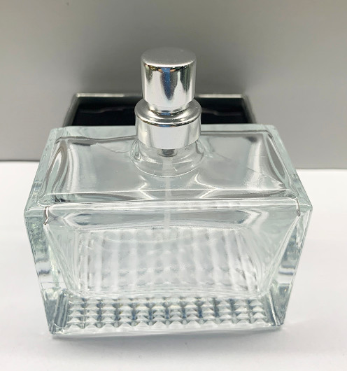 rectangle 50ml Surlyn Empty Perfume Bottle Glass Sprayer Bottle Transparent