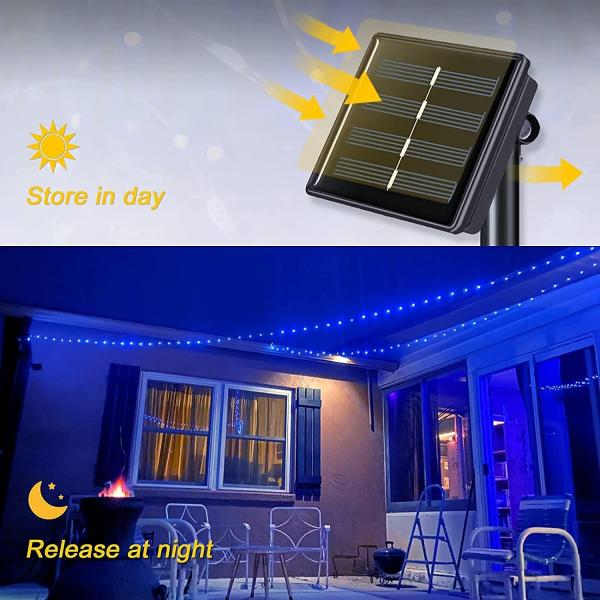 Decor Cold White LED Outdoor String Lights Solar Christmas 4.5V 300 MA