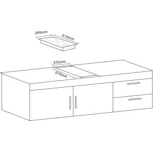 520*295mm 220V 2 Burner Induction Cooktop Energy Saving