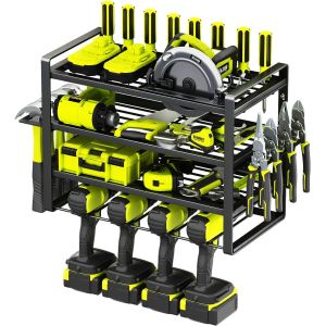 Pegboard Power Tool Organizer 4 Layers Garage Tool Organizers Storage Rack