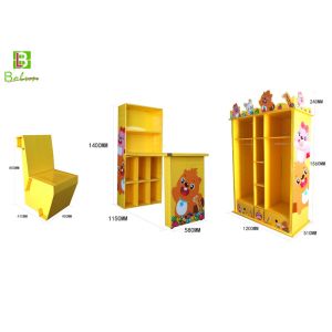 Children'S Cartoon Cardboard Display Furniture With Bookcase Water Proof