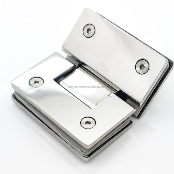 45KG Stainless Steel 90 Degree Glass Shower Hinge for Bathroom Glass Screen Long Life