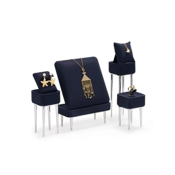 Metal Leatherette Pendant Earring Jewelry Trays Displays Black Jewelry Display