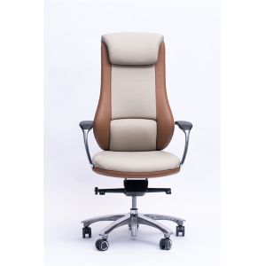 Ergonomic Office Leather Revolving Chair With Headrest / Caters BIFMA