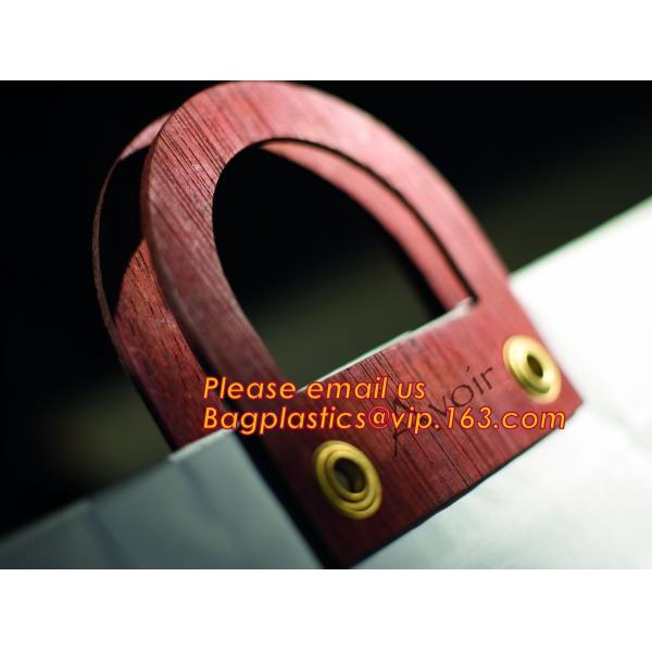 Gold foil stamp matt laminated black handle rope hair extension packaging bag red paper bag,Handle Brown Kraft Gift Pape