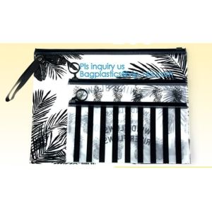 slider LDPE A5 plastic document bag, Zipper slider clear custom undergarment