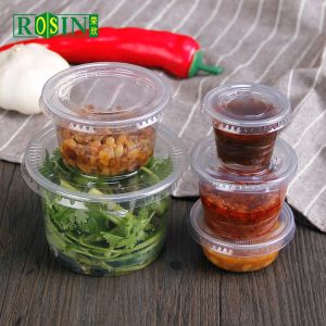 1oz Clear Plastic Takeaway Food Container Sauce Cup Container Disposable With