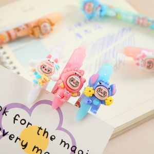 Cartoon Cute Stationery Labubu Kitty Pressing Erasable Gel Ink Pens