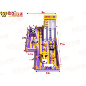 Animals Theme Park Playground Inflatable Jumping Castle With Two Slides