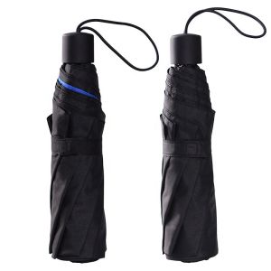 25 Inch Double Canopy Portable Folding Umbrella With 8 Pongee Panels