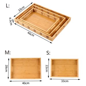 Customized Large Bamboo Platter Serving Dessert Rectangular Tray
