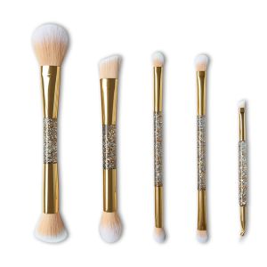 Double End Multifunction Makeup Brush , Glitter Customize Plastic Makeup Brushes