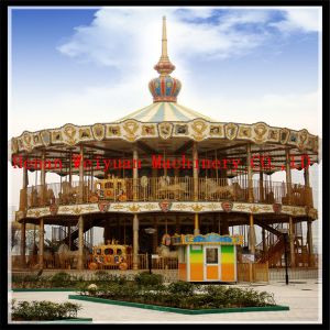 kiddie ride amusement double floor carousel with CE certificate
