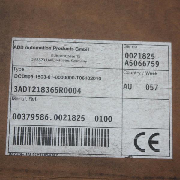 3ADT218365R0004 DCB505-1503-61-0000000-T06102010 new original, 50~60 HZ, 1650 A, 3~600V, 700 V dc of ABB.
