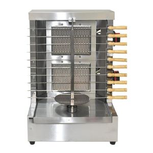 Gas Shawarma Machine 2 Burner Chicken Doner Kebab BBQ Grill Skewers Maker For