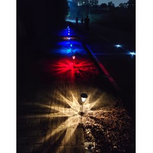 7-Color Solar Garden Pathway Lights IP65 Waterproof Stainless Steel