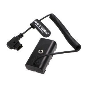 Quality NP F550 Dummy Battery To D Tap Coiled Power Cable For Sony NP F550 F570 F970 Atomos Ninja V Monitor for sale