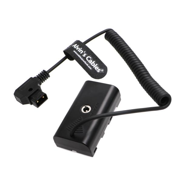 NP F550 Dummy Battery To D Tap Coiled Power Cable For Sony NP F550 F570 F970