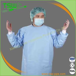 Knitted Cuff Spunbound Nonwoven Sterile Surgical Gown